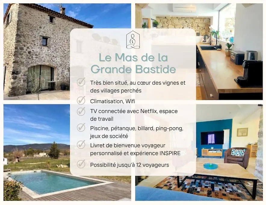 Villa Mas De La Grande Bastide, Piscine, Vue Panoramique Tourrettes Ferienhaus